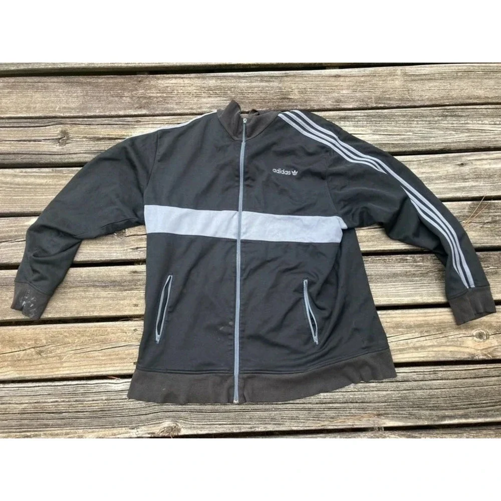 VTG Adidas Track Jacket XXL Classic Trefoil SST Originals Black Beckenbauer